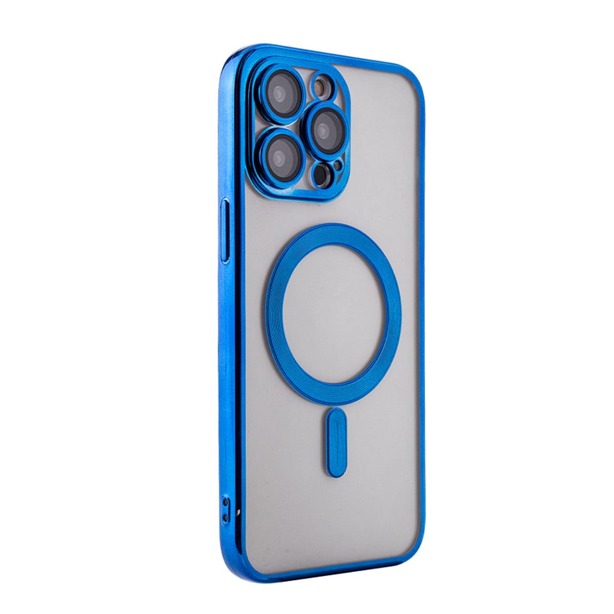 iPhone 14 Pro Compatible Magnetic Wireless Charging TPU Bumper Case For iPhone 14 Pro Max In Blue - Premium Protection by