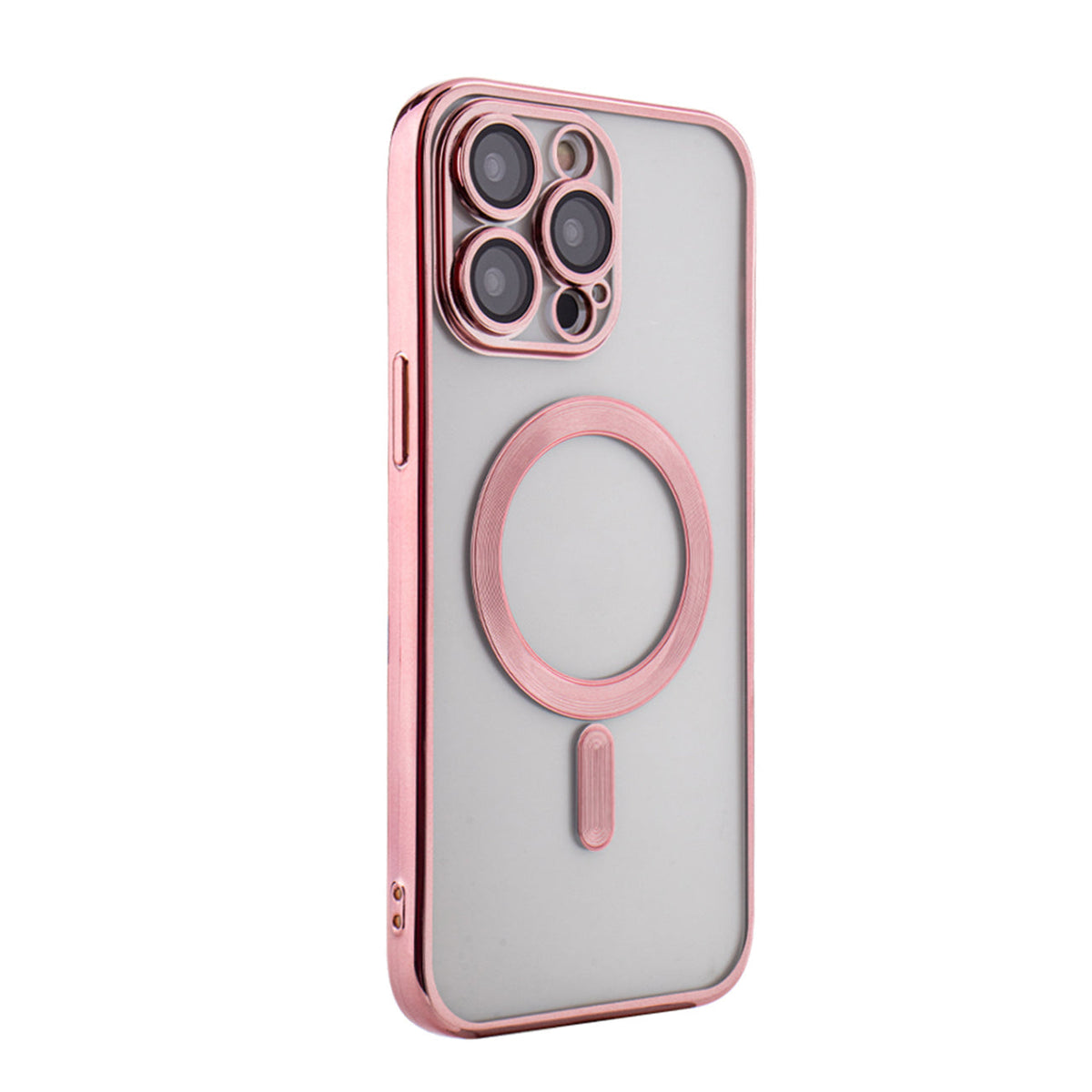 iPhone 14 Pro Compatible Magnetic Wireless Charging TPU Bumper Case For iPhone 14 Pro Max In Pink - Premium Protection by