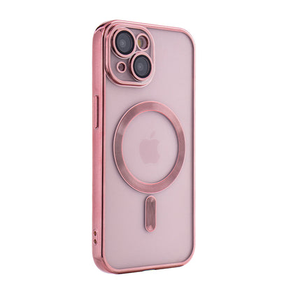 iPhone 15 Compatible Magnetic Wireless Charging TPU Bumper Case For iPhone 15 In Pink - Durable Protection by