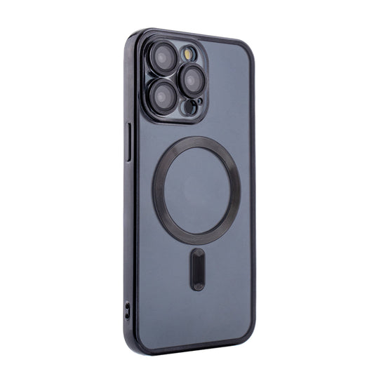 iPhone 15 PRO Compatible Magnetic Wireless Charging TPU Bumper Case For iPhone 15 PRO MAX In Black - Durable Protection by