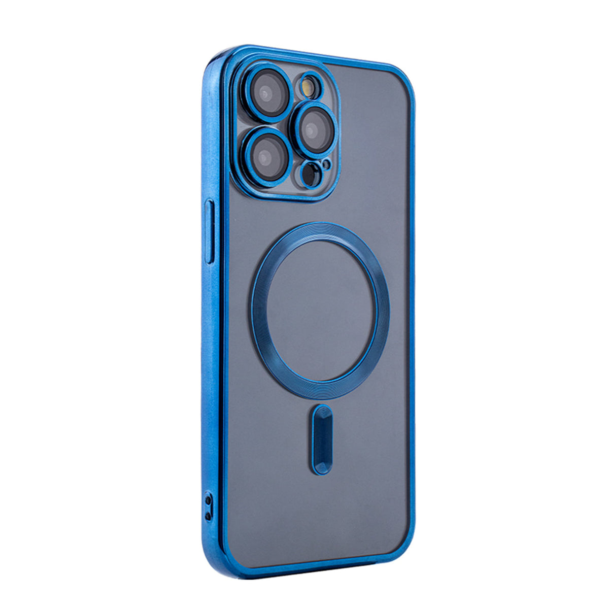 iPhone 15 PRO Compatible Magnetic Wireless Charging TPU Bumper Case For iPhone 15 PRO MAX In Blue - Premium Protection by