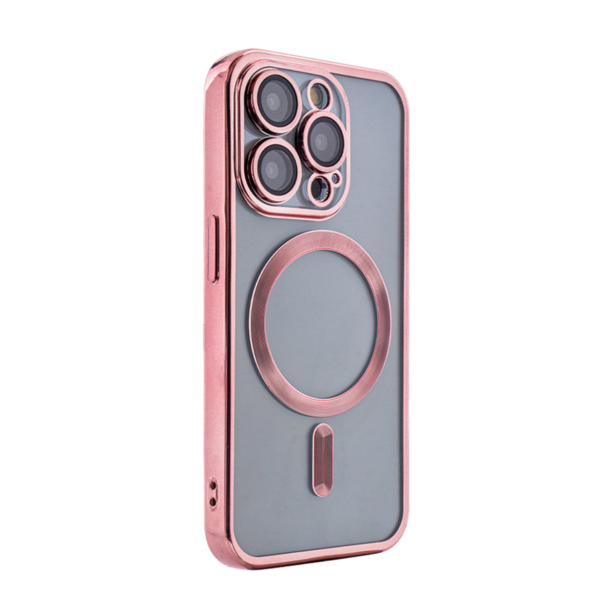iPhone 15 PRO Compatible Magnetic Wireless Charging TPU Bumper Case For iPhone 15 PRO In Pink - Heavy Duty Protection by