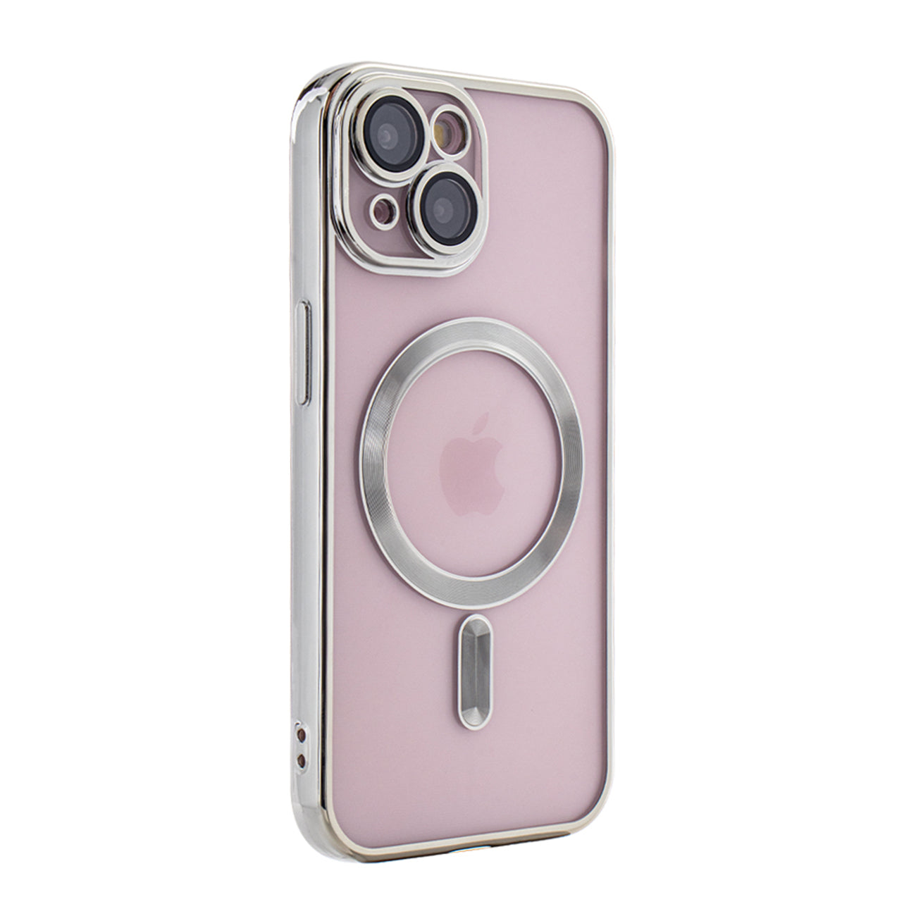 iPhone 15 Compatible Magnetic Wireless Charging TPU Bumper Case For iPhone 15 In Silver - Durable Protection by