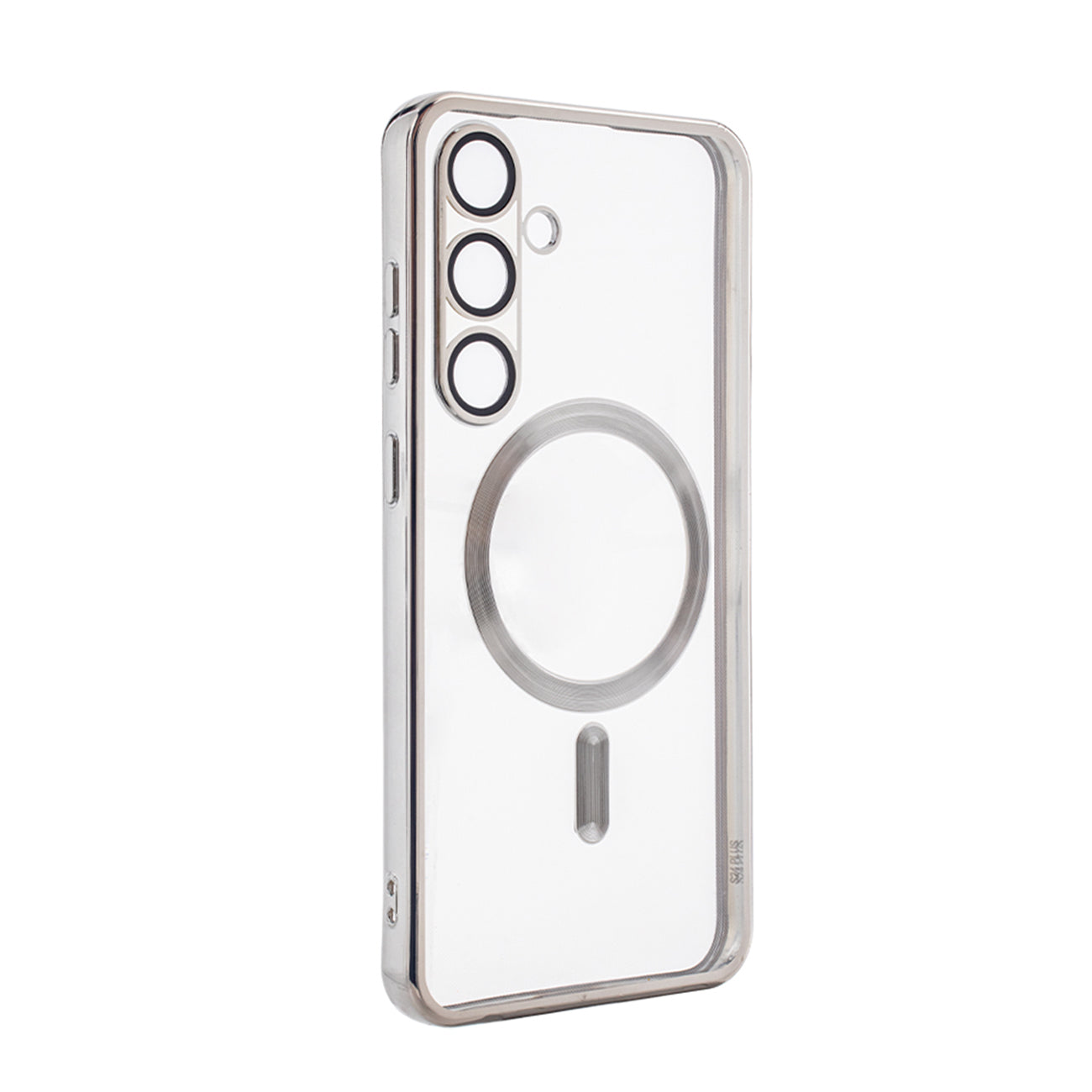 SAMSUNG S24 Compatible Magnetic Wireless Charging TPU Bumper Case For SAMSUNG S24 Plus In Silver - Heavy Duty Protection by