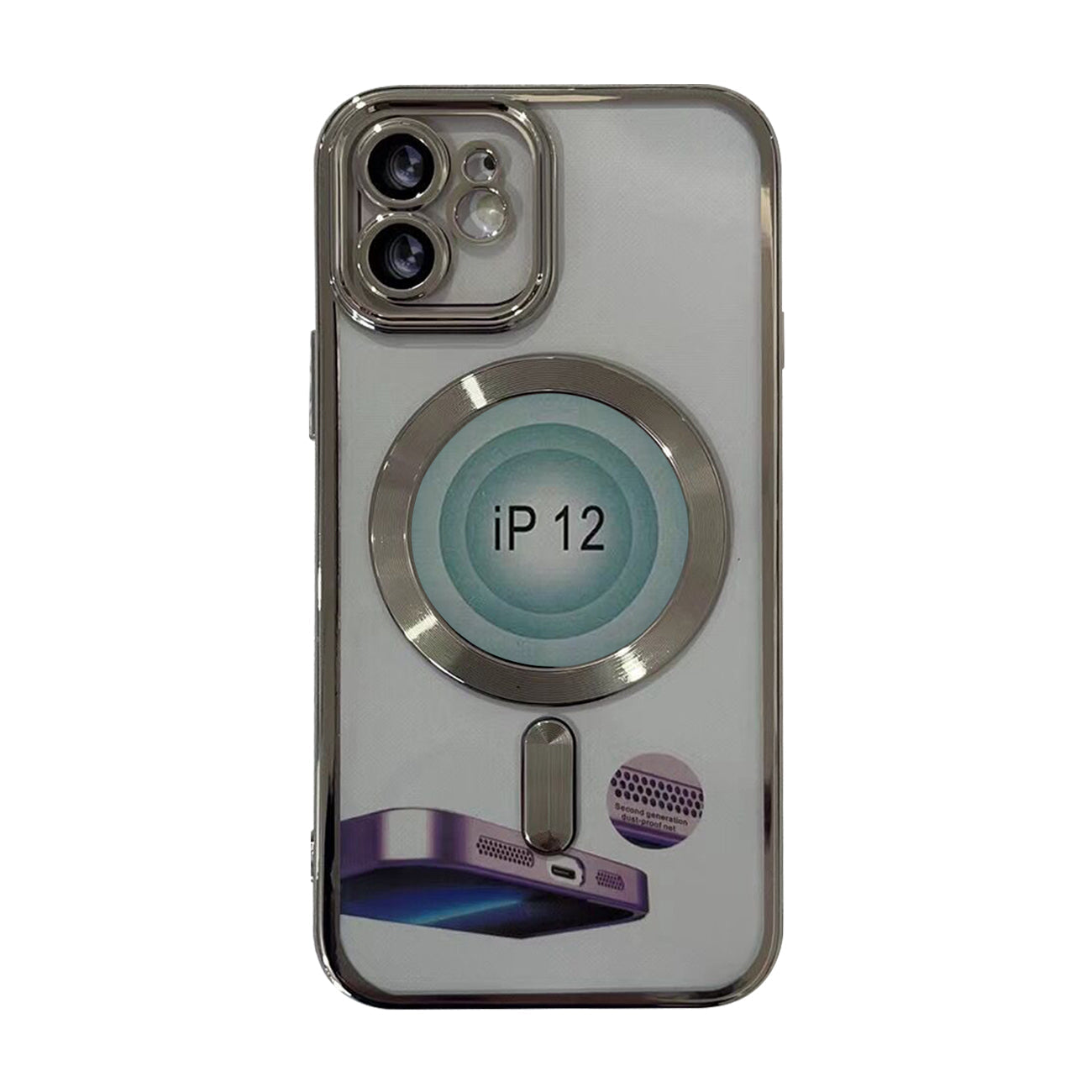 iPhone 14 Plus Compatible Magnetic Wireless Charging TPU Bumper Case For iPhone 14 Plus In Silver - Ultra-Slim Protection by