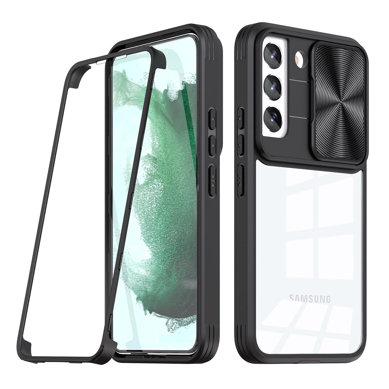 Full Protection With Mobile Phone Protective Film Slide Camera Lens Phone Case For Samsung Galaxy S 22 Plus In Black - Ultra-Slim & Reliable