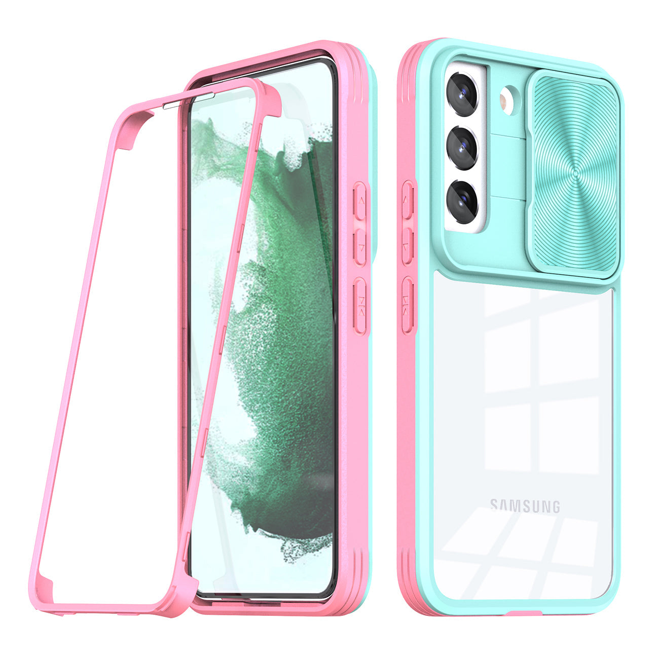 Full Protection With Mobile Phone Protective Film Slide Camera Lens Phone Case For Samsung Galaxy S 22 Plus In Blue - Shockproof & Reliable