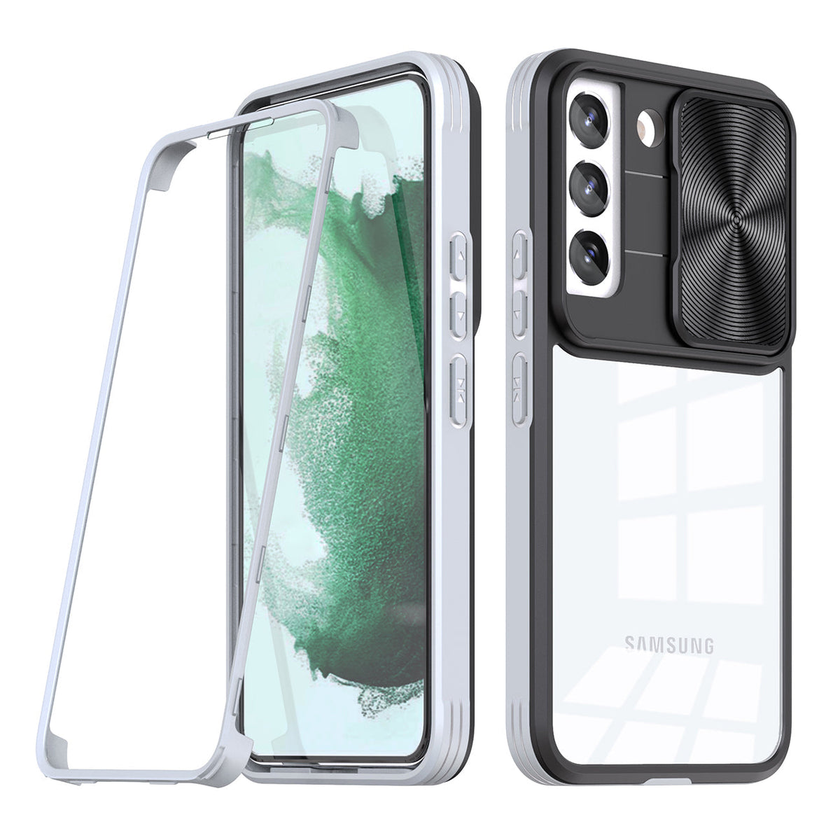 Full Protection With Mobile Phone Protective Film Slide Camera Lens Phone Case For Samsung Galaxy S 22 Plus In Gray - Ultra-Slim & Reliable