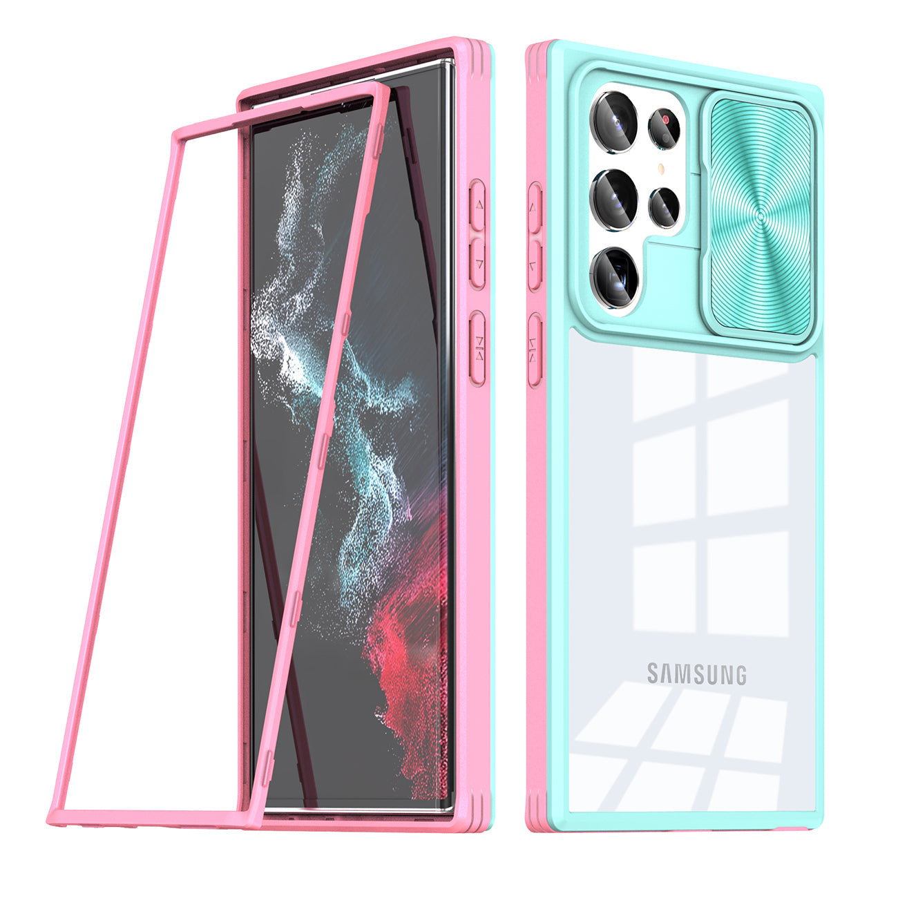 Full Protection With Mobile Phone Protective Film Slide Camera Lens Phone Case For Samsung Galaxy S22 Ultra In Blue - Crystal Clear & Reliable