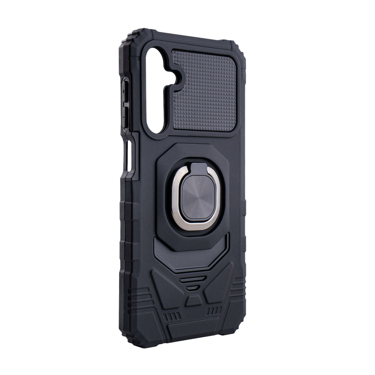 Kickstand Ring Holder TPU Shockproof Case for Samsung Galaxy A25 in Black - Heavy Duty & Reliable