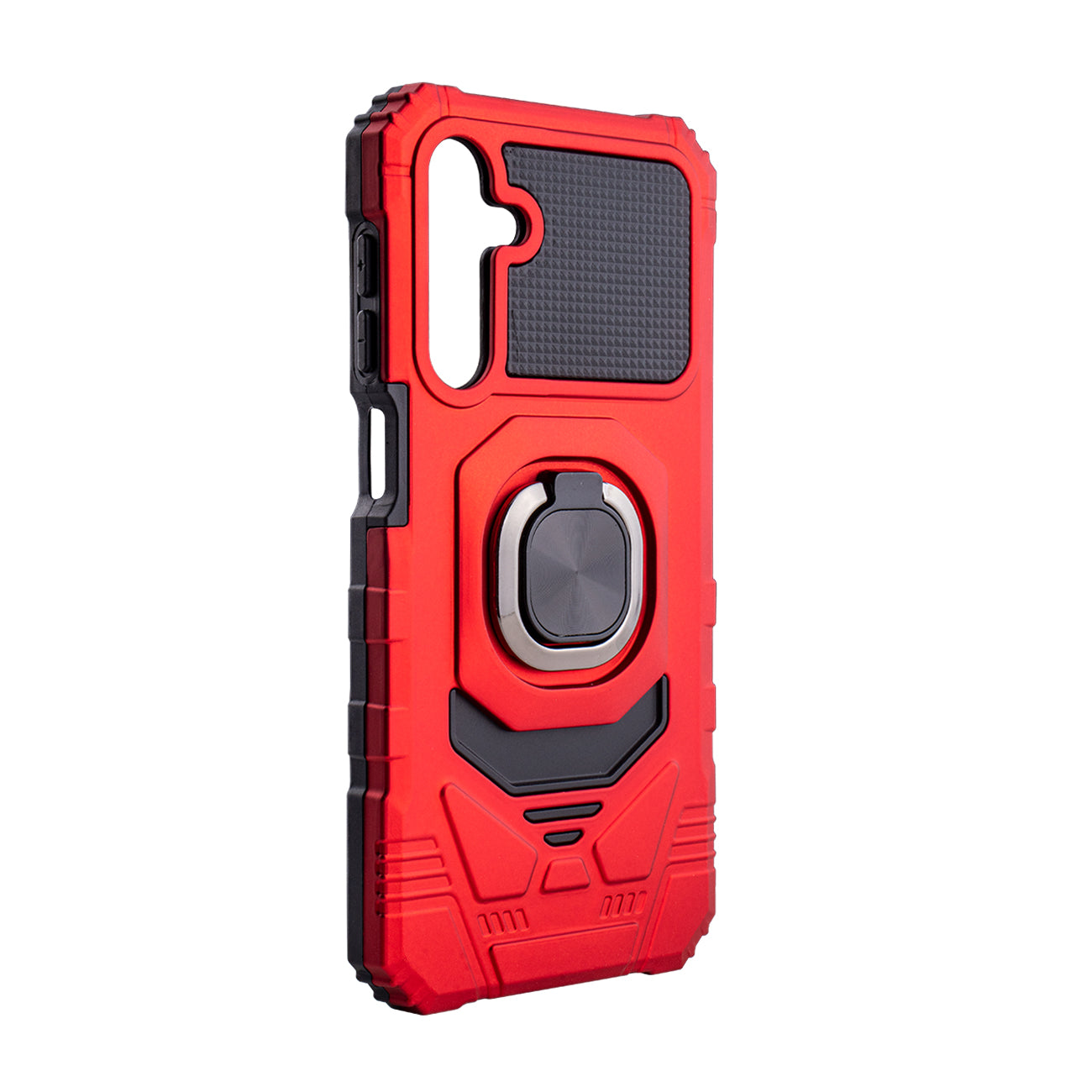 Kickstand Ring Holder TPU Shockproof Case for Samsung Galaxy A25 in Red - Ultra-Slim & Reliable