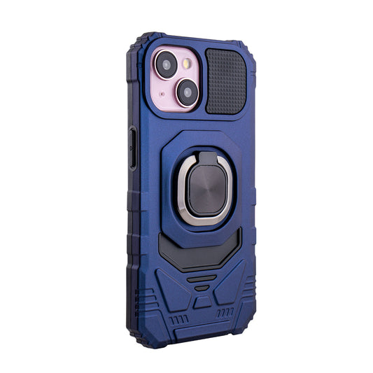 iPhone 15 Compatible Kickstand Ring Holder TPU Shockproof Case for iPhone 15 in Blue - Premium Protection by