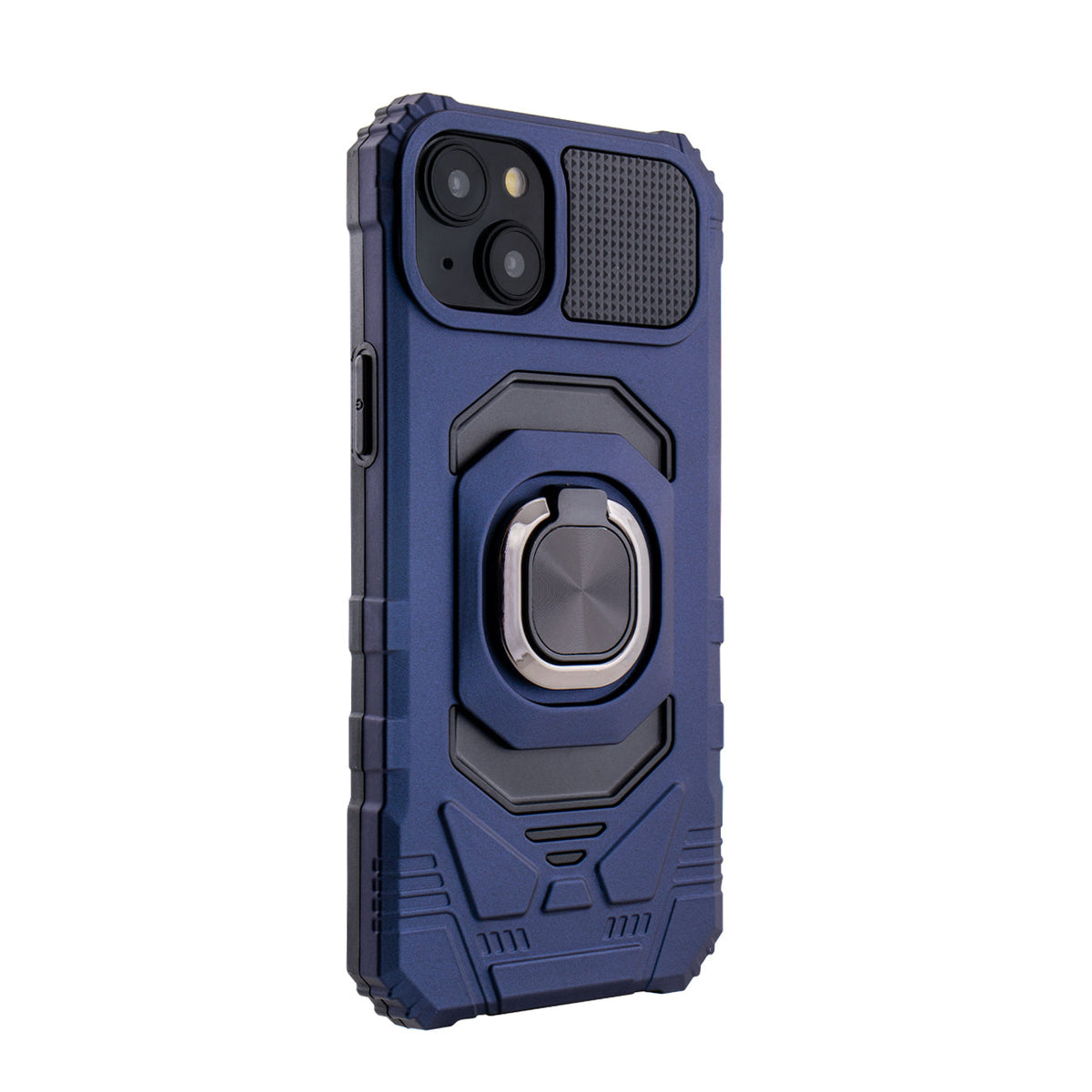 iPhone 15 PLUS Compatible Kickstand Ring Holder TPU Shockproof Case for iPhone 15 PLUS in Blue - Ultra-Slim Protection by