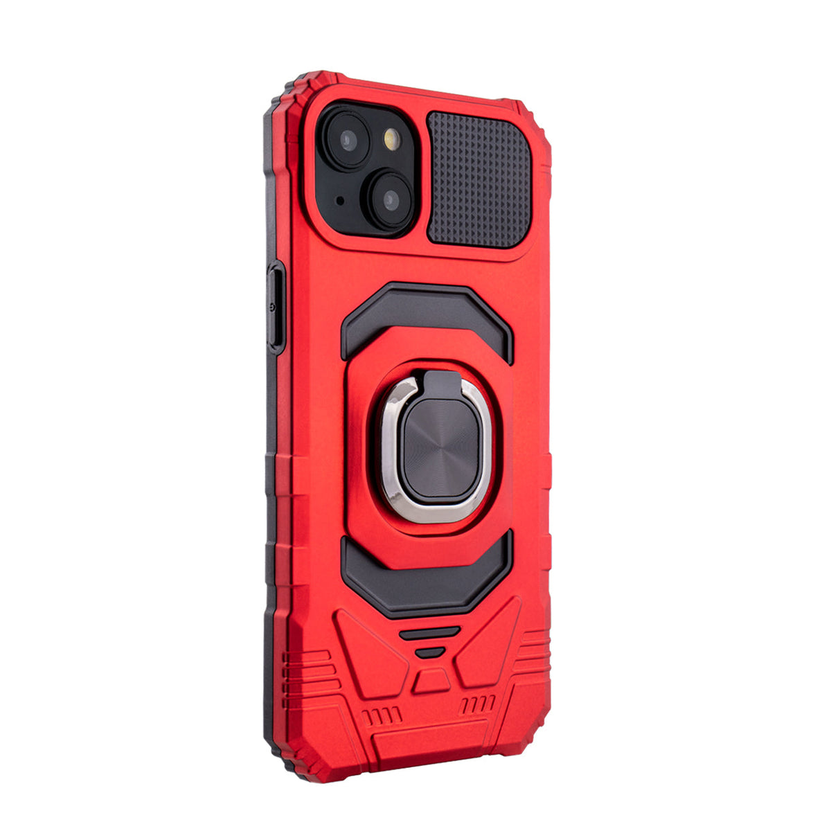 iPhone 15 PLUS Compatible Kickstand Ring Holder TPU Shockproof Case for iPhone 15 PLUS in Red - Crystal Clear Protection by