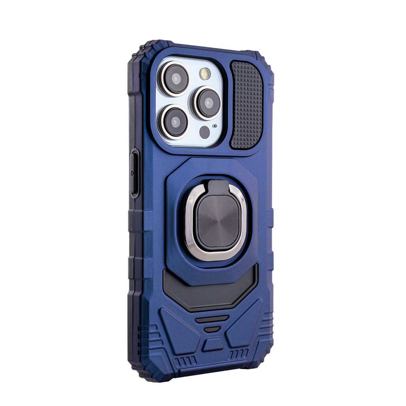 iPhone 15 PRO Compatible Kickstand Ring Holder TPU Shockproof Case for iPhone 15 PRO in Blue - Ultra-Slim Protection by