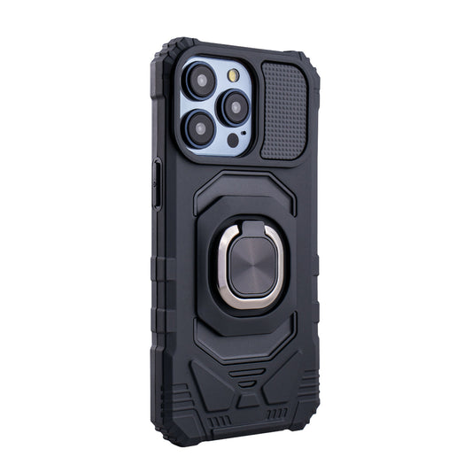 iPhone 15 Compatible Kickstand Ring Holder TPU Shockproof Case for iPhone 15 PRO MAX in Black - Premium Protection by