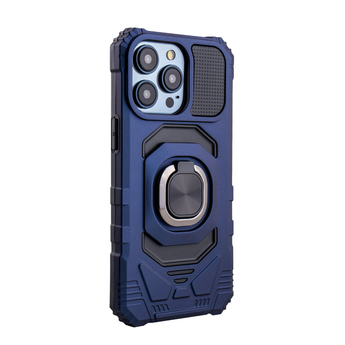 iPhone 15 Compatible Kickstand Ring Holder TPU Shockproof Case for iPhone 15 PRO MAX in BlUE - Crystal Clear Protection by