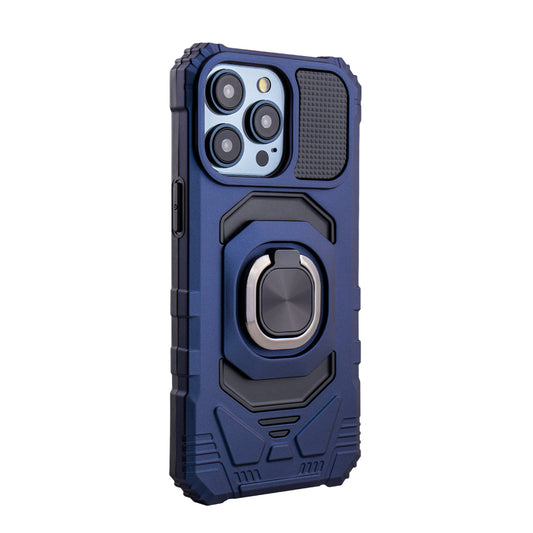 iPhone 15 Compatible Kickstand Ring Holder TPU Shockproof Case for iPhone 15 PRO MAX in BlUE - Crystal Clear Protection by