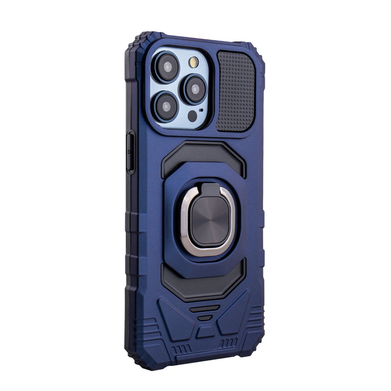 iPhone 15 Compatible Kickstand Ring Holder TPU Shockproof Case for iPhone 15 PRO MAX in BlUE - Crystal Clear Protection by