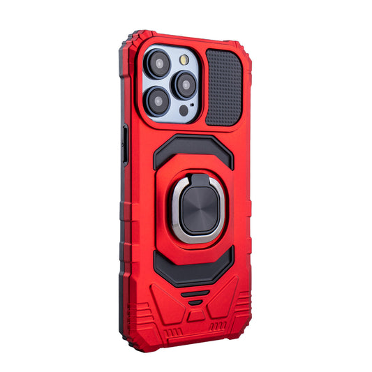 iPhone 15 Compatible Kickstand Ring Holder TPU Shockproof Case for iPhone 15 PRO MAX in RED - Durable Protection by