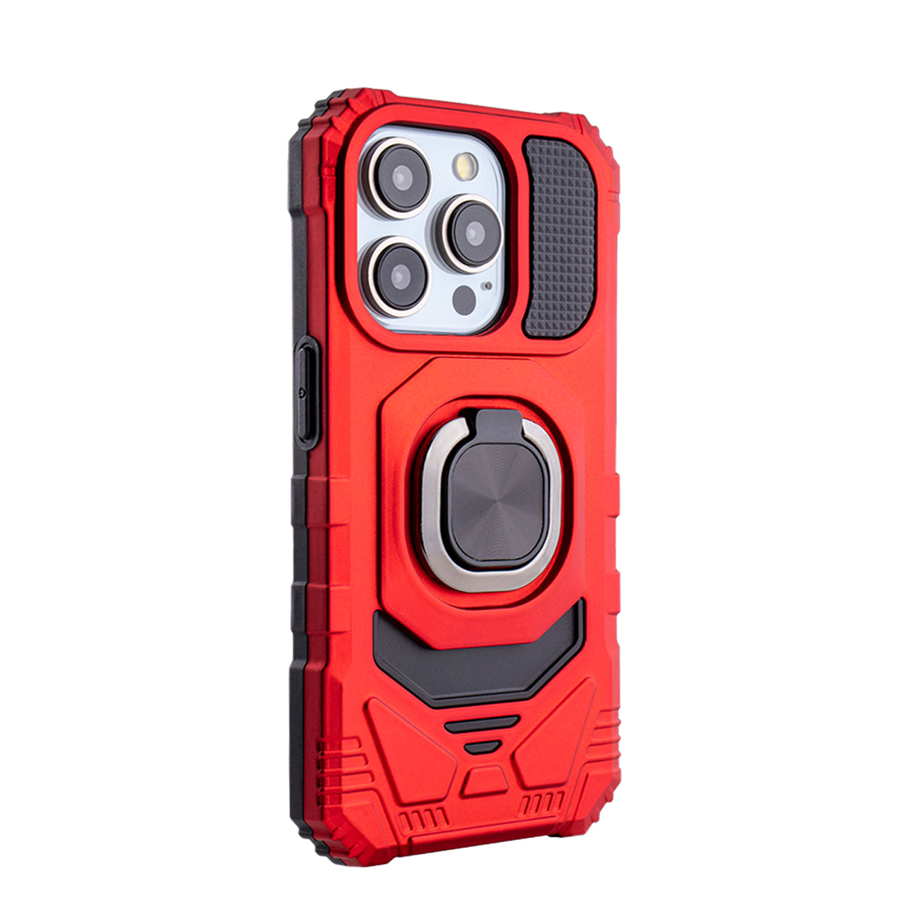 iPhone 15 PRO Compatible Kickstand Ring Holder TPU Shockproof Case for iPhone 15 PRO in Red - Shockproof Protection by