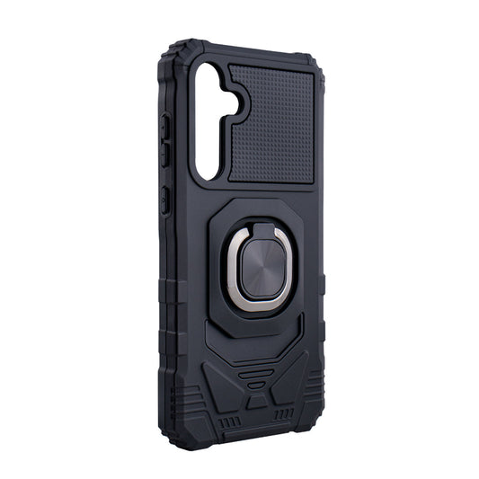 Kickstand Ring Holder TPU Shockproof Case for Samsung Galaxy A35 in Black - Heavy Duty & Reliable