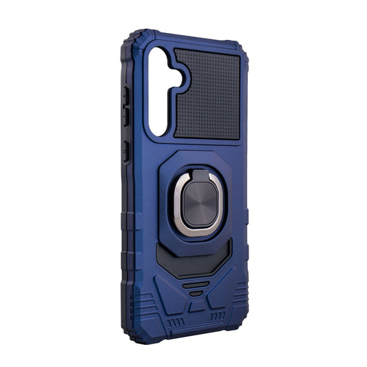 Kickstand Ring Holder TPU Shockproof Case for Samsung Galaxy A35 in Blue - Heavy Duty & Reliable