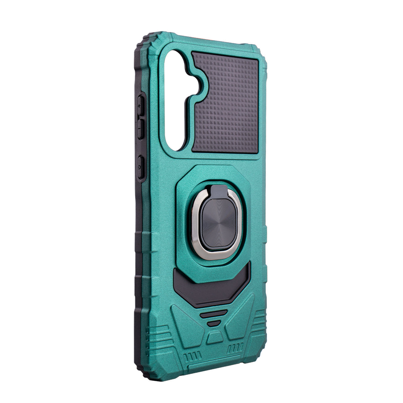 Kickstand Ring Holder TPU Shockproof Case for Samsung Galaxy A55 in Green - Crystal Clear & Reliable