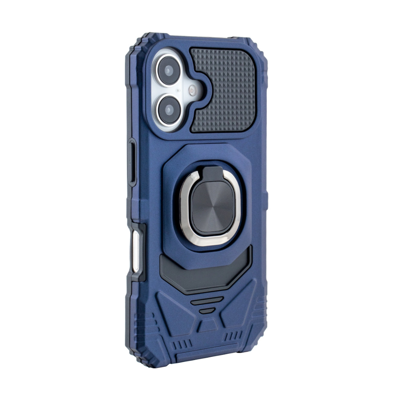 IPHONE 16 Compatible Kickstand Ring Holder TPU Shockproof Case for IPHONE 16 in Blue - Shockproof Protection by