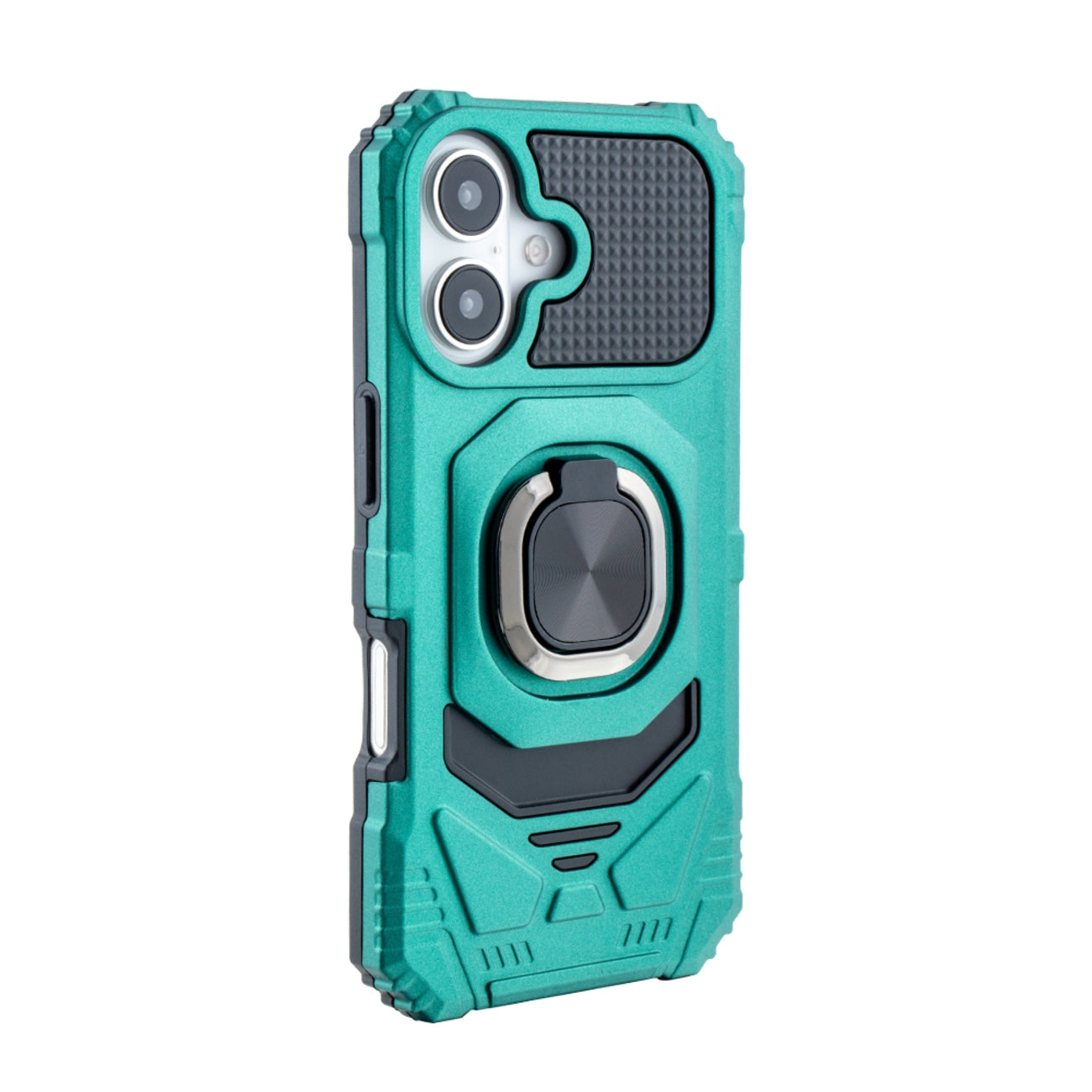 IPHONE 16 Compatible Kickstand Ring Holder TPU Shockproof Case for IPHONE 16 in Green - Ultra-Slim Protection by