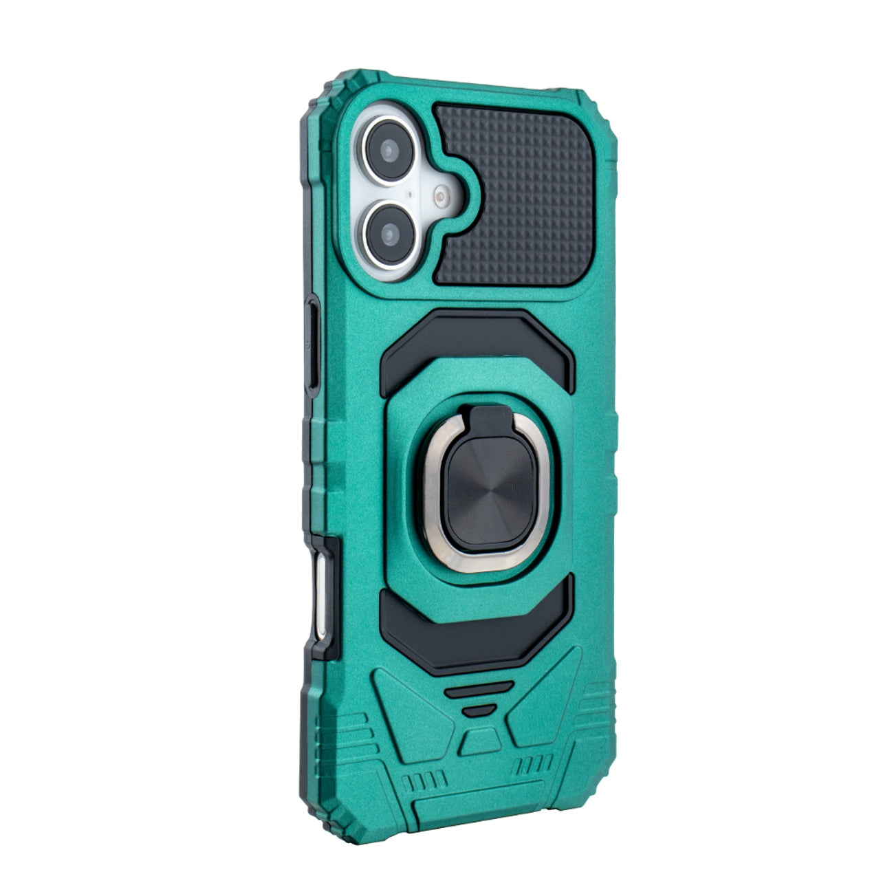 IPHONE 16 PLUS Compatible Kickstand Ring Holder TPU Shockproof Case for IPHONE 16 PLUS in Green - Shockproof Protection by