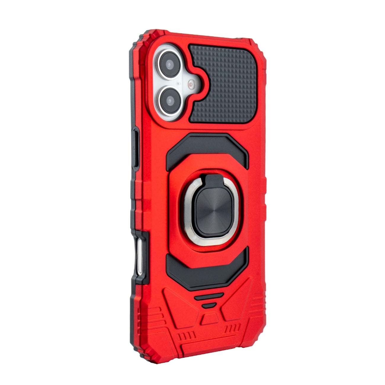 IPHONE 16 PLUS Compatible Kickstand Ring Holder TPU Shockproof Case for IPHONE 16 PLUS in Red - Premium Protection by
