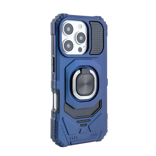 iPhone 16 PRO Compatible Kickstand Ring Holder TPU Shockproof Case for iPhone 16 PRO in Blue - Premium Protection by