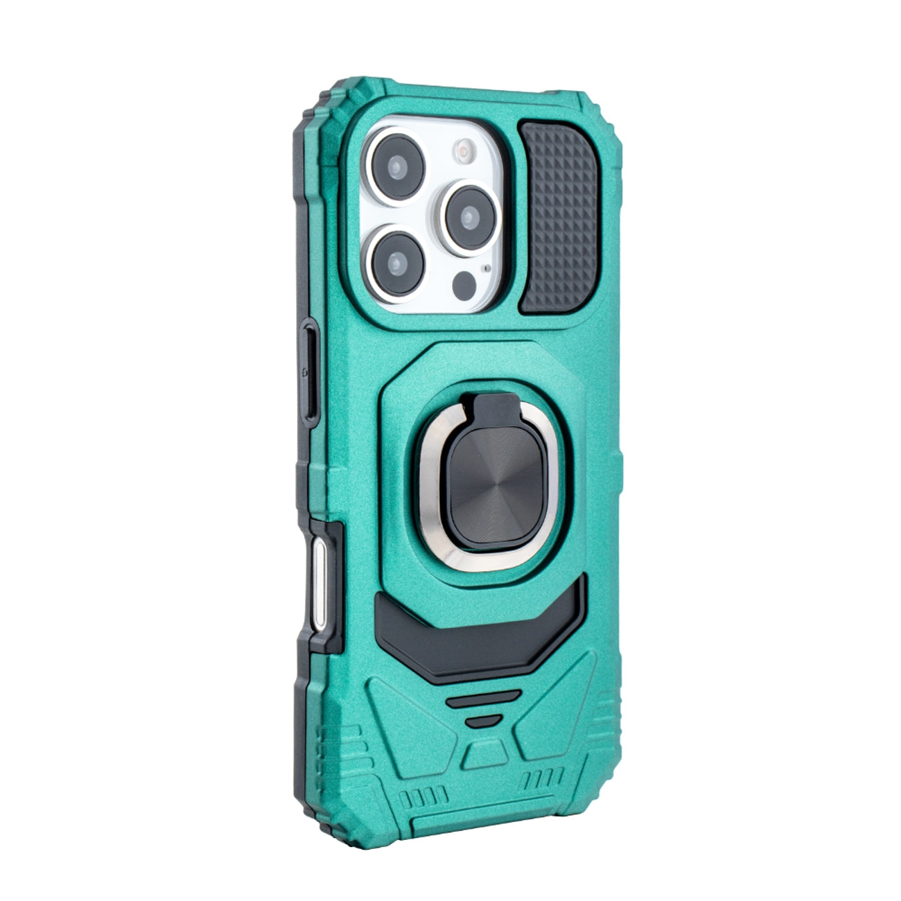 iPhone 16 PRO Compatible Kickstand Ring Holder TPU Shockproof Case for iPhone 16 PRO in Green - Shockproof Protection by