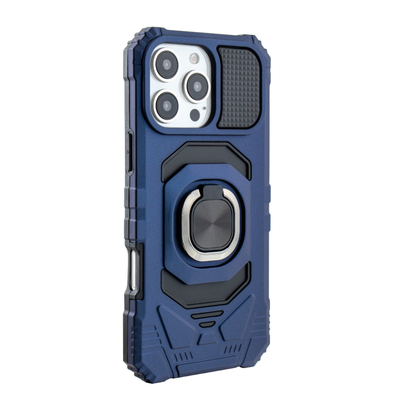 iPhone 16 PRO Compatible Kickstand Ring Holder TPU Shockproof Case for iPhone 16 PRO MAX in BlUE - Shockproof Protection by