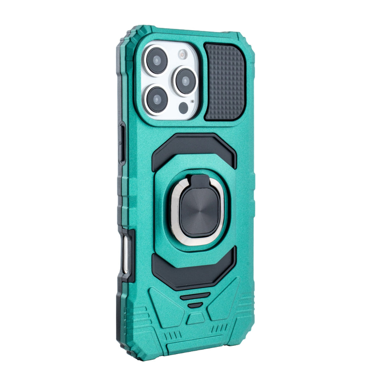 iPhone 16 Compatible Kickstand Ring Holder TPU Shockproof Case for iPhone 16 PRO MAX in GREEN - Heavy Duty Protection by
