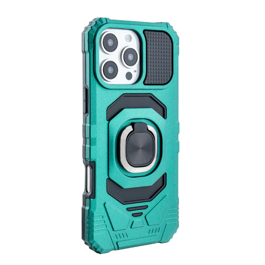 iPhone 16 Compatible Kickstand Ring Holder TPU Shockproof Case for iPhone 16 PRO MAX in GREEN - Heavy Duty Protection by