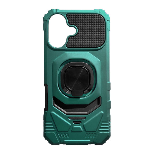 IPHONE 17 Compatible Kickstand Ring Holder TPU Shockproof Case for IPHONE 17 in Green - Heavy Duty Protection by