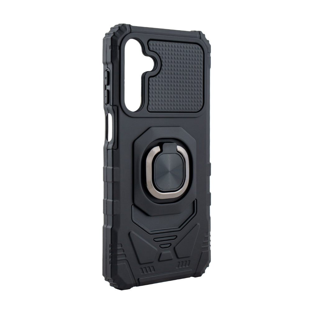 Kickstand Ring Holder TPU Shockproof Case for Samsung Galaxy A16 in Black - Crystal Clear & Reliable