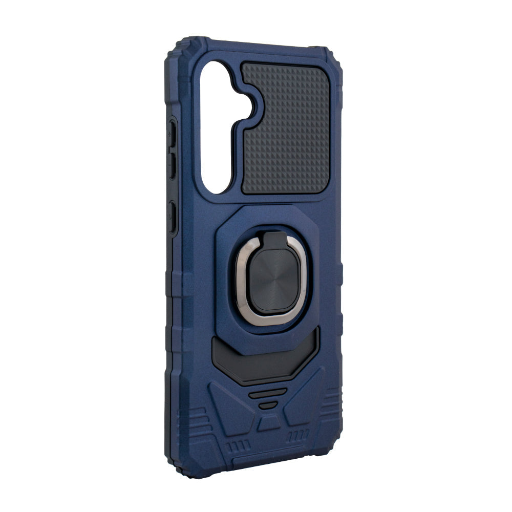 Kickstand Ring Holder TPU Shockproof Case for Samsung Galaxy S24 FE in Black - Durable & Reliable