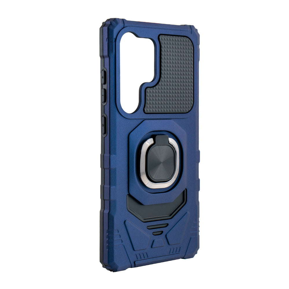 Kickstand Ring Holder TPU Shockproof Case for Samsung Galaxy S25 ULTRA in BLUE - Durable & Reliable