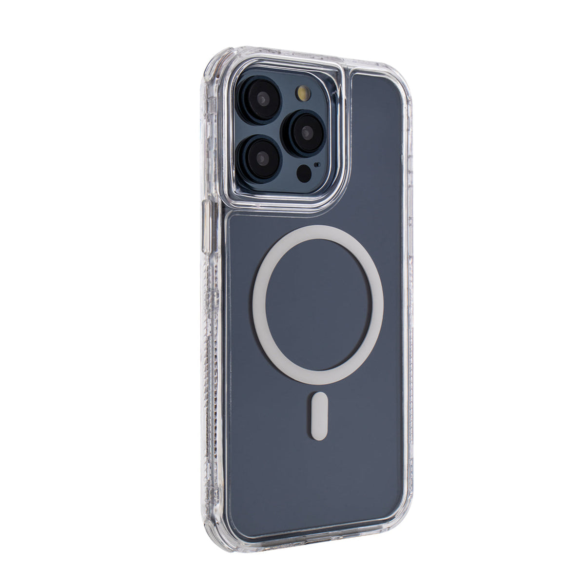 iPhone 15 Compatible Heavy Duty Transparent 3-in-1 Hybrid Shockproof Anti-Fall Protective Magnetic Case for iPhone 15 PRO MAX in Clear - Shockproof Protection by