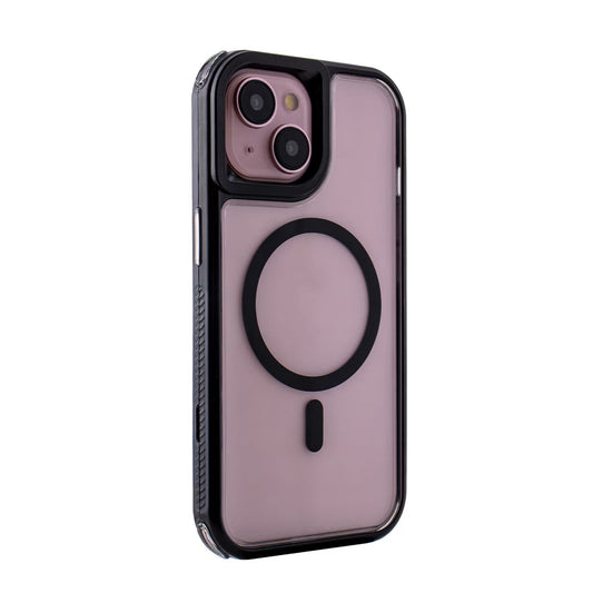 iPhone 15 Compatible Heavy Duty 3-in-1 Hybrid Shockproof Anti-Fall Protective Magnetic Case for iPhone 15 in Black - Crystal Clear Protection by