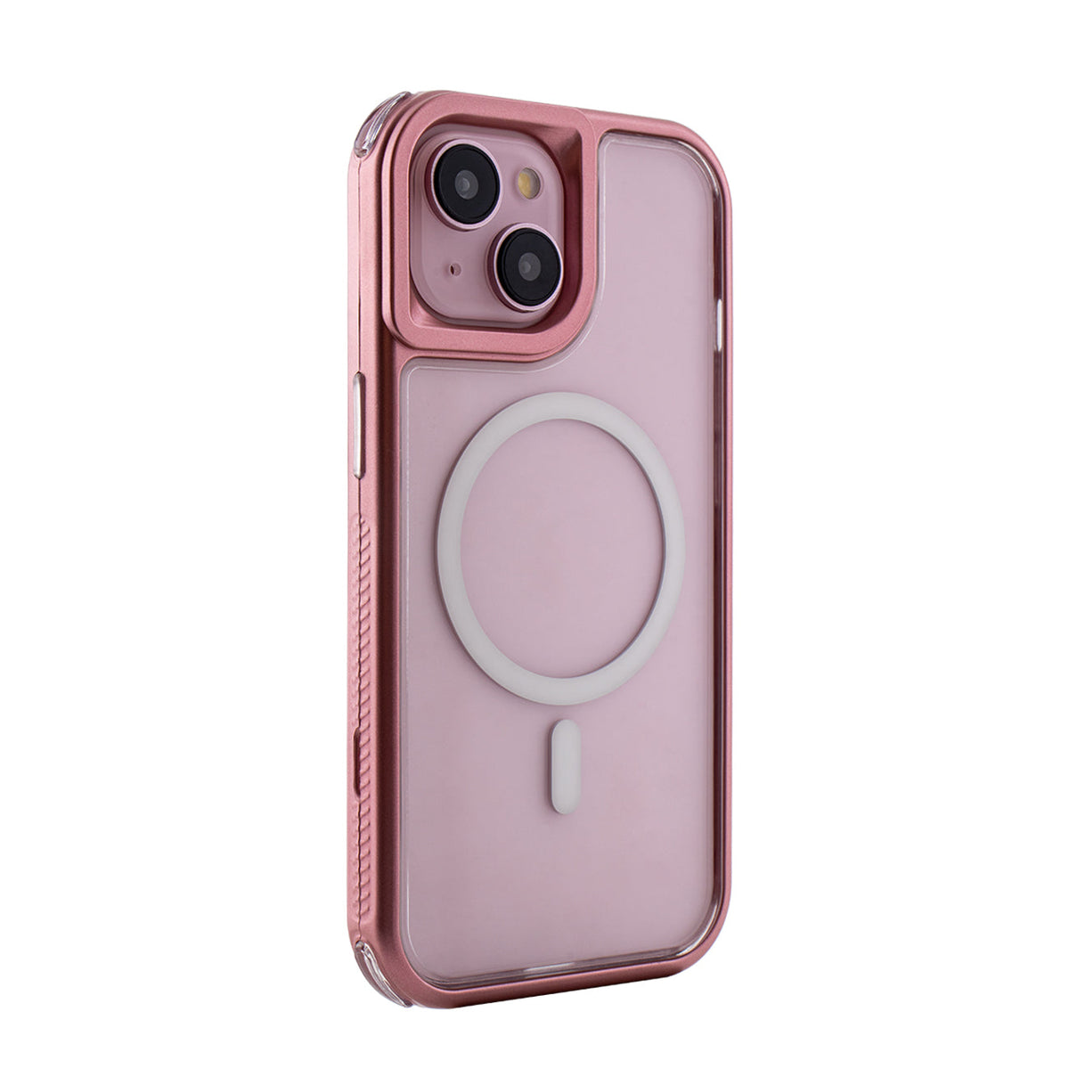 iPhone 15 Compatible Heavy Duty 3-in-1 Hybrid Shockproof Anti-Fall Protective Magnetic Case for iPhone 15 in Pink - Premium Protection by