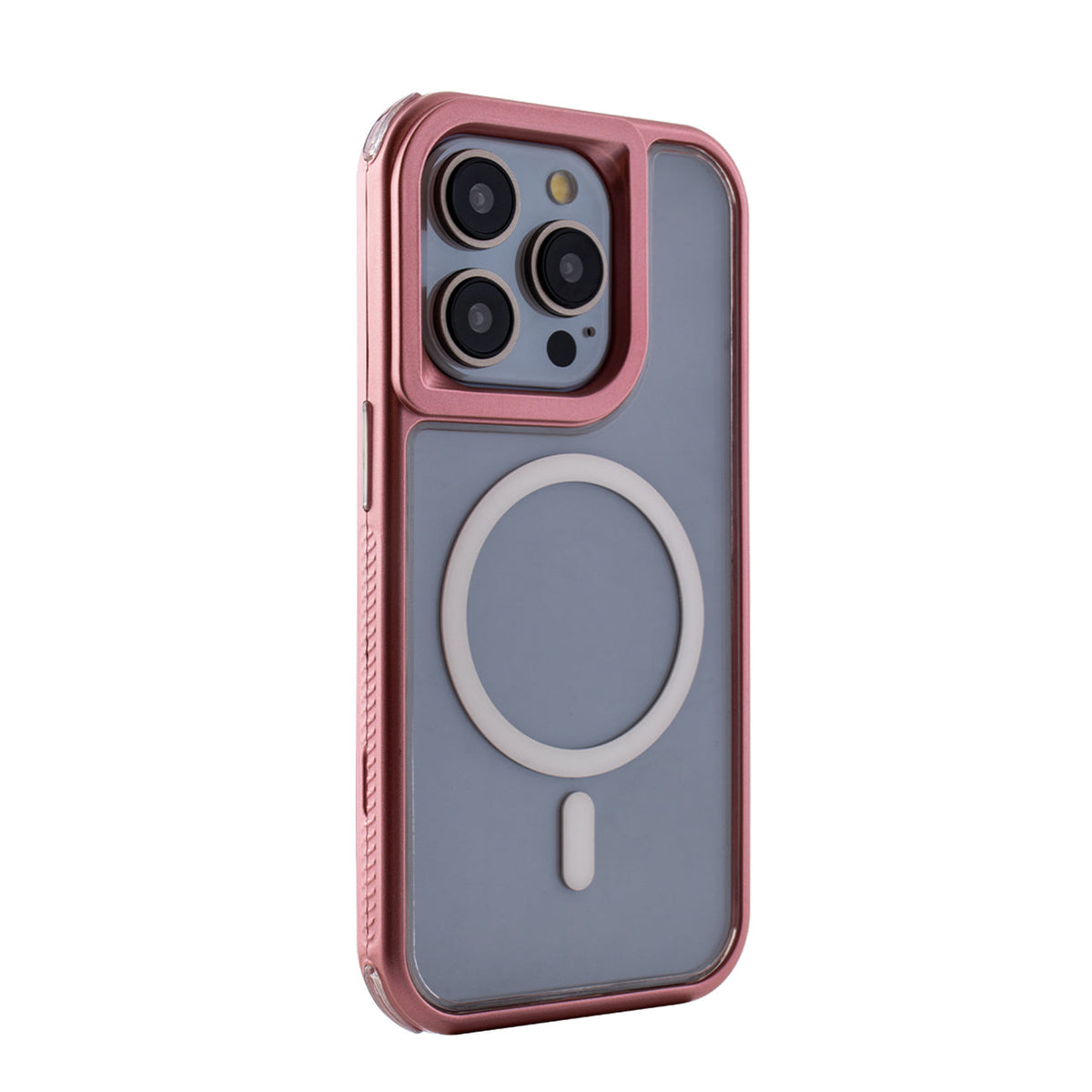 iPhone 15 Pro Compatible Heavy Duty 3-in-1 Hybrid Shockproof Anti-Fall Protective Magnetic Case for iPhone 15 Pro in Pink - Crystal Clear Protection by