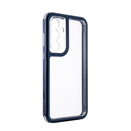 Heavy Duty Transparent Shockproof Protection 3-in-1 Hybrid Protective Case For GALAXY A35 5G In Blue - Crystal Clear & Reliable