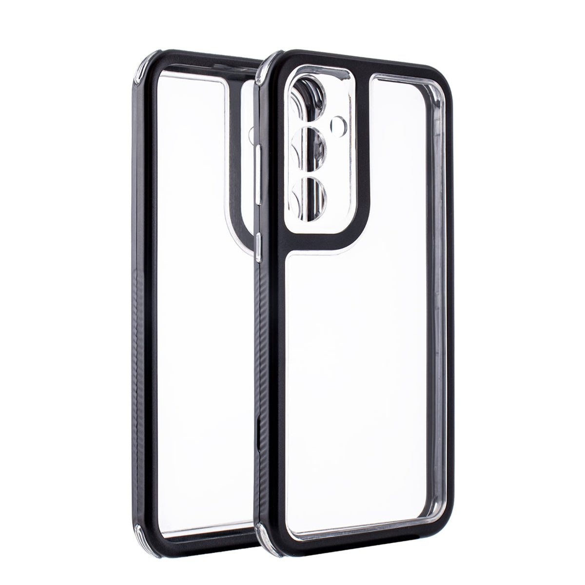 Heavy Duty Transparent Shockproof Protection 3-in-1 Hybrid Protective Case For GALAXY A55 5G In Black - Crystal Clear & Reliable