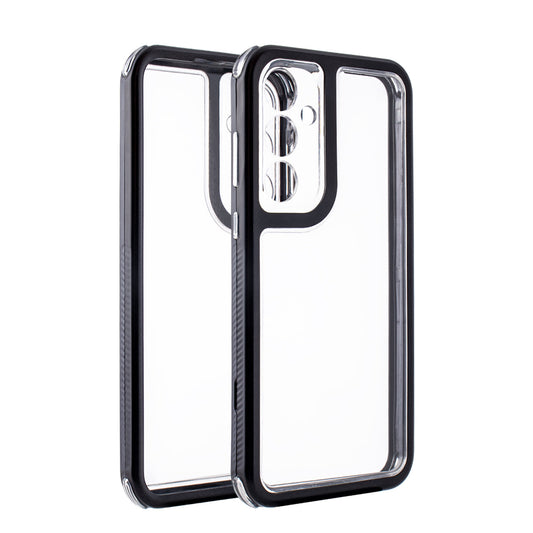 Heavy Duty Transparent Shockproof Protection 3-in-1 Hybrid Protective Case For GALAXY A55 5G In Black - Crystal Clear & Reliable