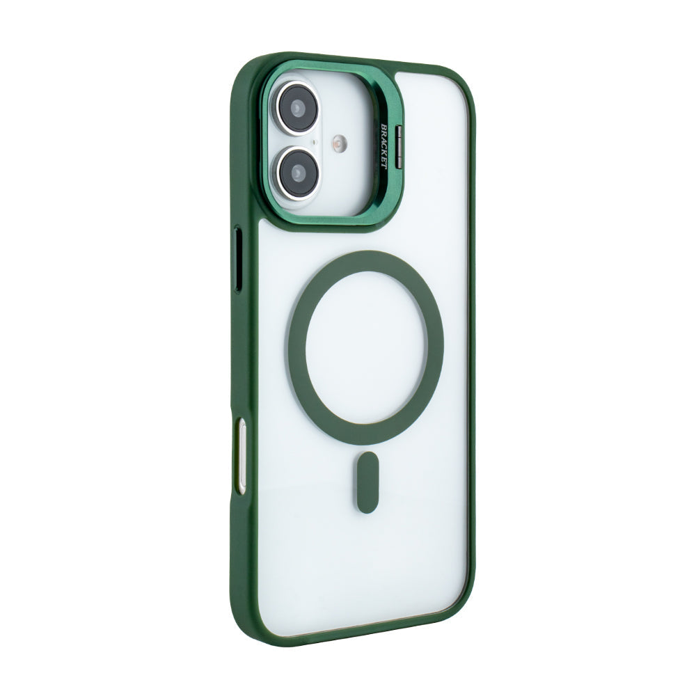 iPhone 16 Plus Compatible Magnetic Phone Case (Green) with Built-in Invisible Kickstand Compatible with iPhone 16 Plus - Heavy Duty Protection by