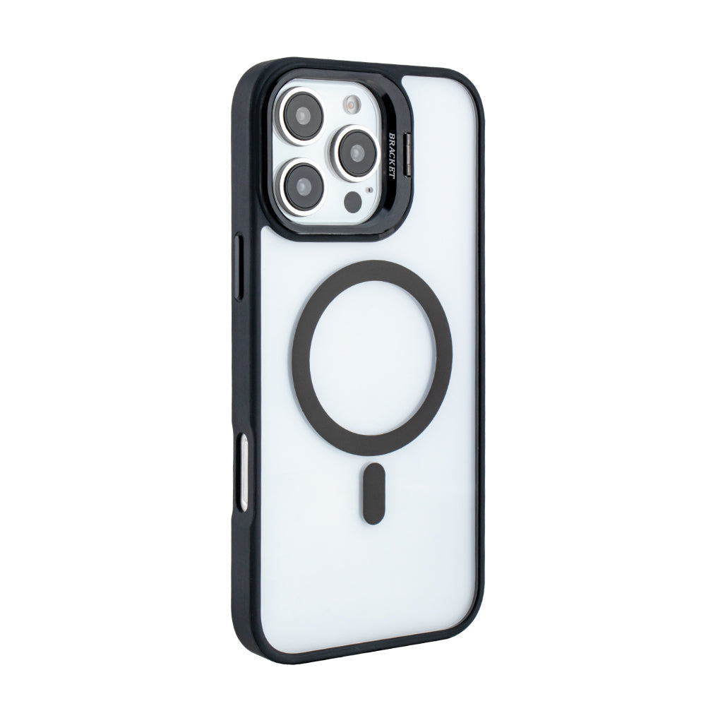 iPhone 16 Pro Compatible Magnetic Phone Case (Black) with Built-in Invisible Kickstand Compatible with iPhone 16 Pro MAX - Shockproof Protection by